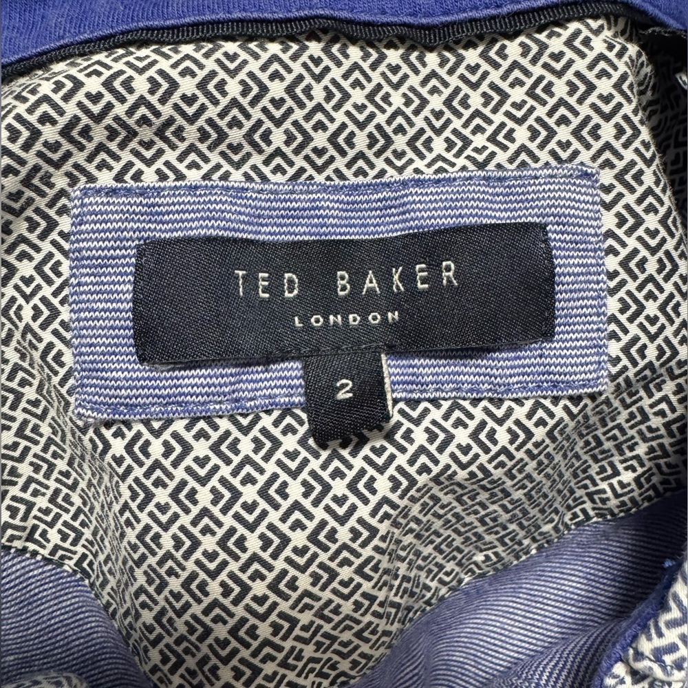 118 TED BAKER Men’s Cotton Short Sleeve Polo - Blue, Sz 2 [Small] - Picture 4 of 6